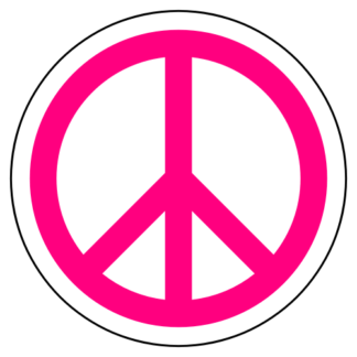 Peace Sign Sticker (Hot Pink)